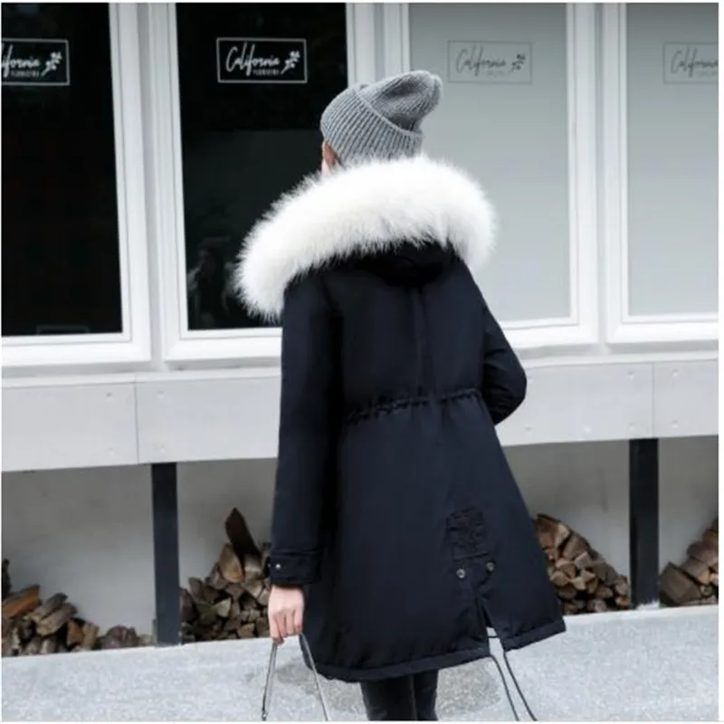Зимняя женская куртка с хлопковой подкладкой размера плюс 6xl, новинка, пуховая парка, женское плотное пальто с хлопковой подкладкой, с капюшоном, с большим меховым воротником, M186