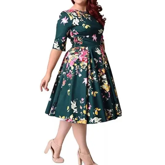 Большой Размеры 6XL 7XL 8XL Для женщин юбка Harajuku на молнии с цветочным принтом Туника широкая юбка юбки большого размера 4XL 5XL 6XL AF847