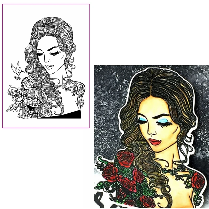 

Beautiful Lady Clear Stamps Lady With Good Hair For DIY Card Making Kids Transparent Silicone Stamp New 2019