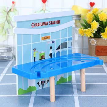 

Train Double Deck Platform Compatible with Wooden Small Train Track Accessories Children's Train Transport Track Educational Toy