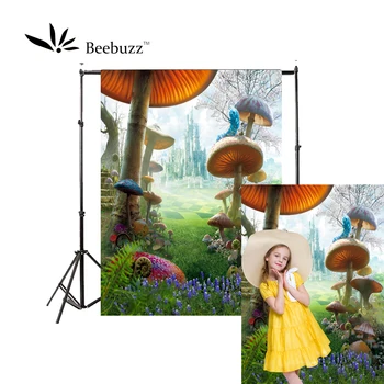 

Beebuzz photo backdrop mushroom path backgroung castle a path overgrown with mushroom photophone