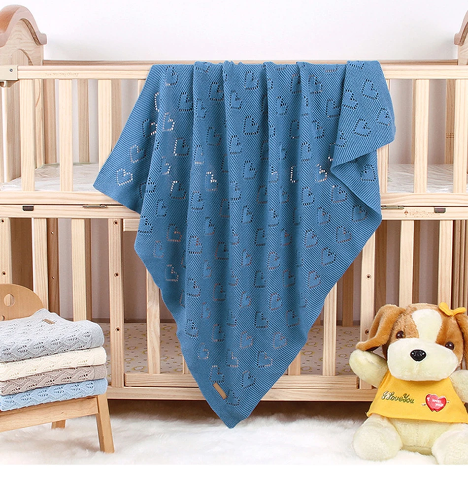 Хлопковое детское одеяло s для новорожденных, однотонное трикотажное детское белье для коляски, стеганое мягкое детское Пеленальное Одеяло 100*80 см