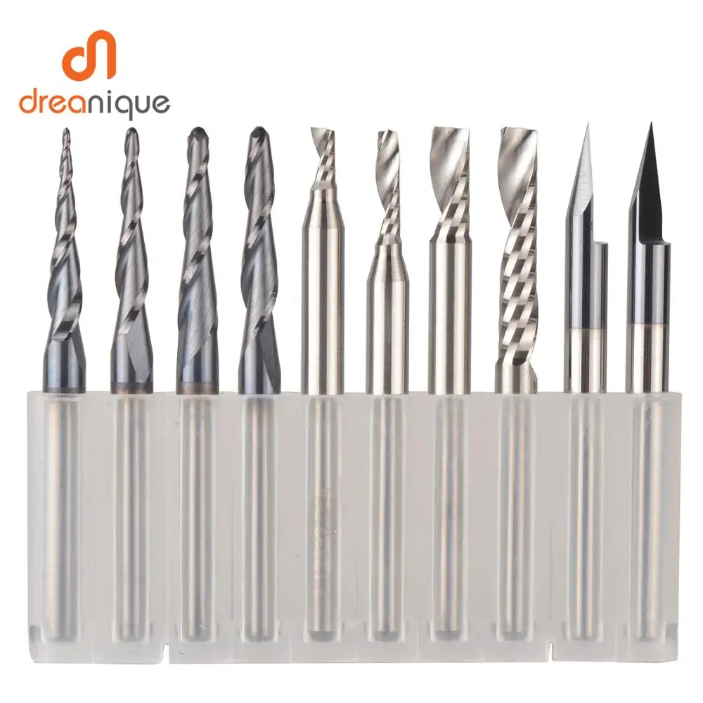 US $29.99 Cnc Solid Carbide Engraving Bits Milling Cutter Woodwork Set 3175mm 635mm 6mm Shank Router Bits For Carving Wood Tools