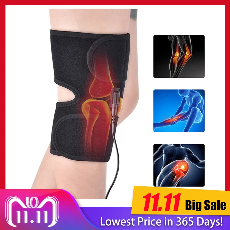 Comprar Rodillera de apoyo de envoltura masajeador de calefacción infrarroja terapia caliente artritis retortijones alivio del dolor rehabilitación recuperación de lesiones de rodilla