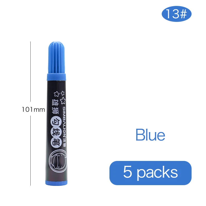 Blue-5pcs SIMBALION Art Hook Line Watercolor Pen Tasteless Painting Hook Line Pen Graffiti Drawing Color Bold Mark Pen 5 Colors Optional - Цвет: Blue-5pcs