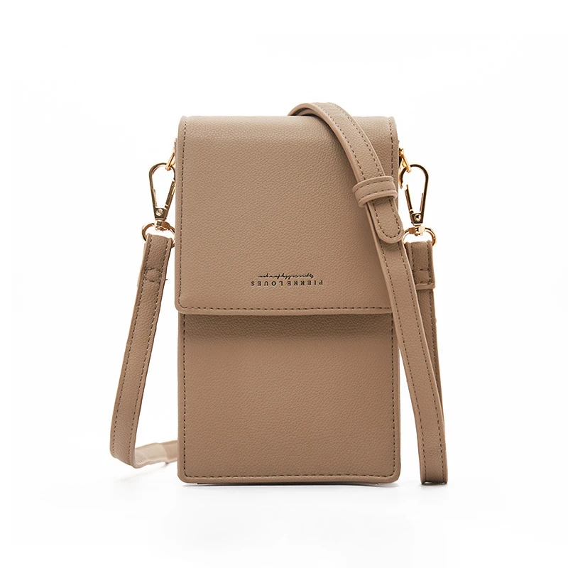 Брендовая дизайнерская мини-женская сумка через плечо, кожаная сумка с карманом для мобильного телефона, женская сумка через плечо, клатч, кошелек, женская маленькая сумка-мессенджер - Цвет: Camel