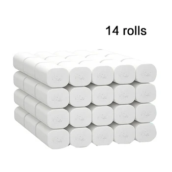 

14 Rolls Silky Soft Toilet Paper 4-Ply Home Kitchen Tissue Roll Paper Towel Household Merchandies Necessity New