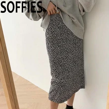 Осенние новые шикарные леопардовые юбки модные корейские модные прямые длинные юбки с высокой талией с принтом животных