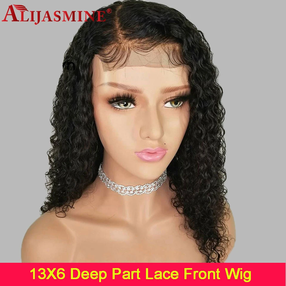 

13x6 Curly Lace Front Human Hair Wigs With Baby Hair Brazilian Remy Hair Lace Front Wig Pre Plucked Bleached Knots Deep Parting