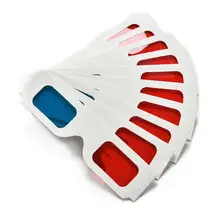 100pcs/lot Universal Paper Anaglyph 3D Glasses Paper 3D Glasses View Anaglyph Red/Blue 3D Glass For Movie Video EF