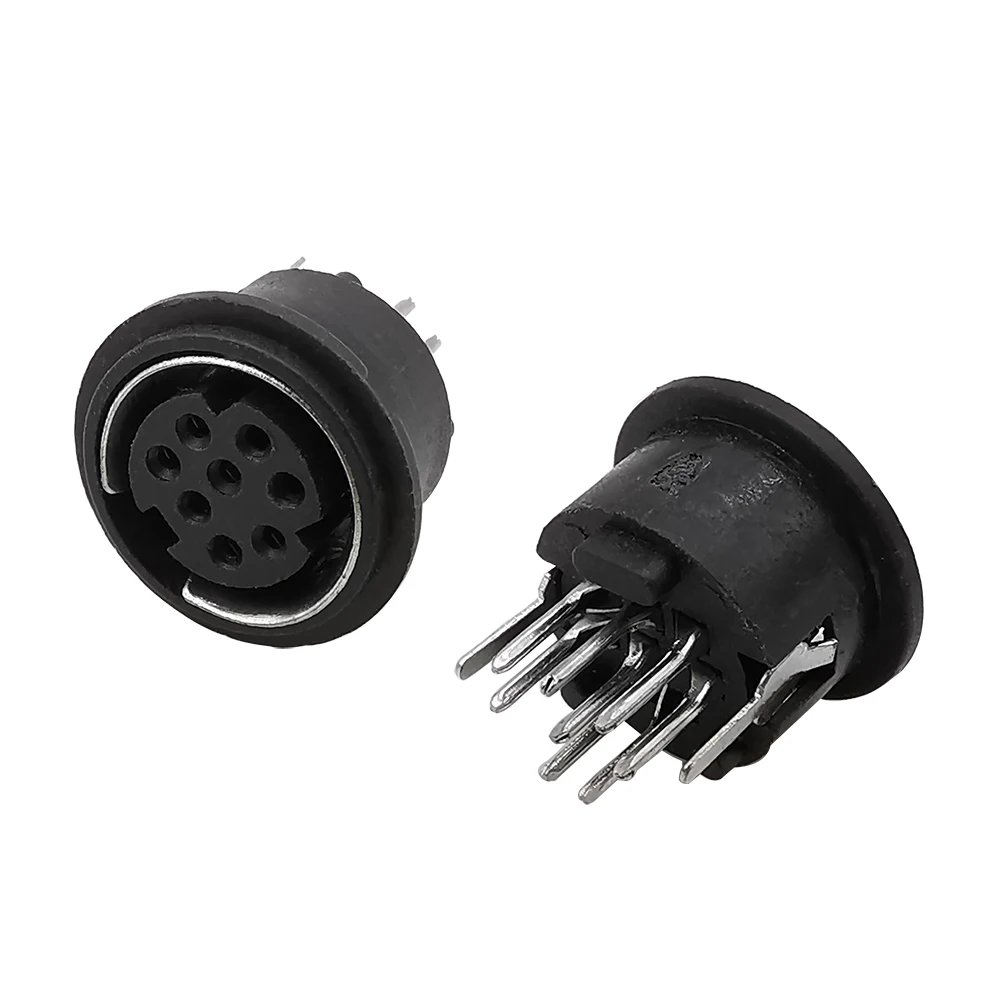 Ps2 Mini 8 Pin Din Connettore Jack Femmina Ago Dritto 8 Poli Circolare Ps2 Presa Jack Din Connettore Terminale Telaio Nero