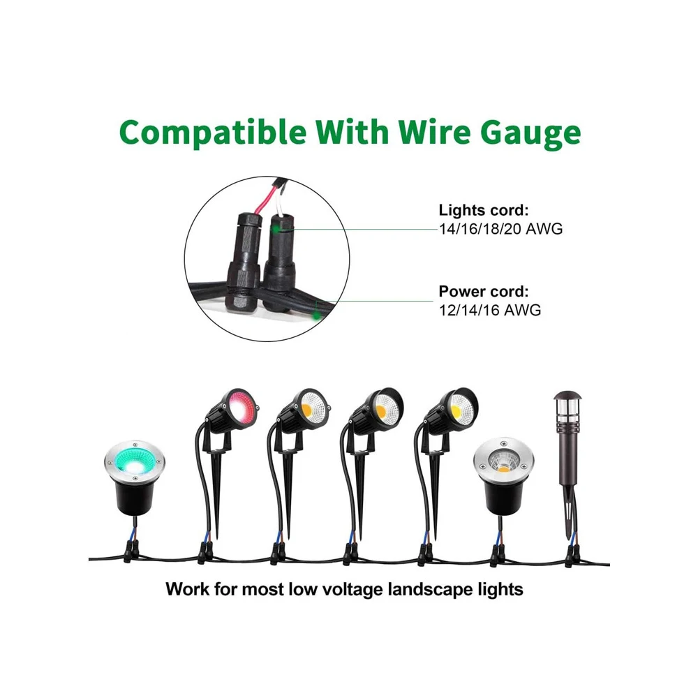 Conectores de Cable de calibre 14-20 duraderos para exteriores, conector de Cable de luz de paisaje de bajo voltaje, fácil instalar. AliExpress Hogar y jardín