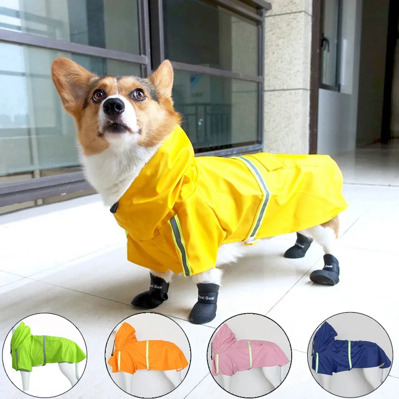 Chubasquero impermeable con capucha para perros pequeños y grandes, ropa reflectante para Chubasquero impermeable con capucha para perros pequeños y grandes, ropa reflectante para