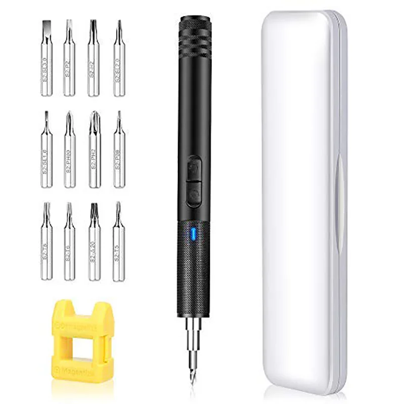 

Onvian Electric Screwdriver Rechargeable LED Light Cordless Power Screw Driver Kit for Telephone Watch Camera 13 Precision Bits