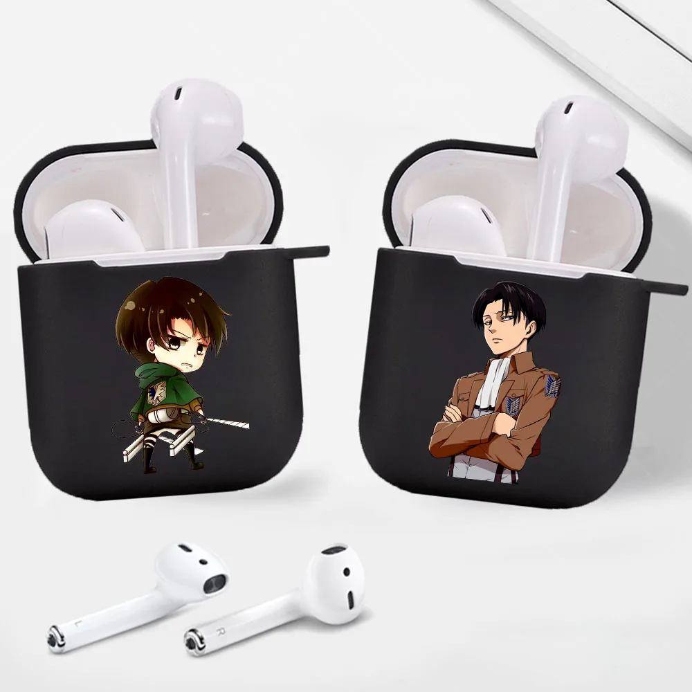 

New Anime Japanese attack on Titan Levi Ackerman Airpod Case for Apple Airpods 1 2 Soft Cover Wireless Earphone Coque Fundas