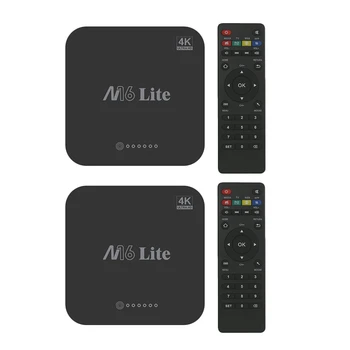 

2pcs M16 Lite Android Smart Tv Box Ddr3 16G Emmc Rom Set Top Box 4K 3D H.265 Wifi Media Player Tv Receiver Us Plug - 2G & 1G