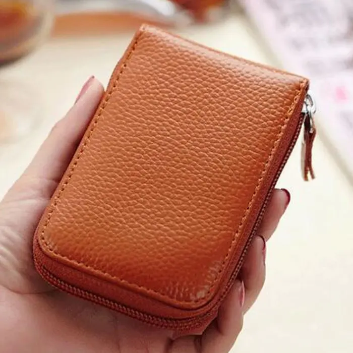 Новый мужской кожаный бумажник для кредитных карт держатель RFID Блокировка молнии тонкий карман J9