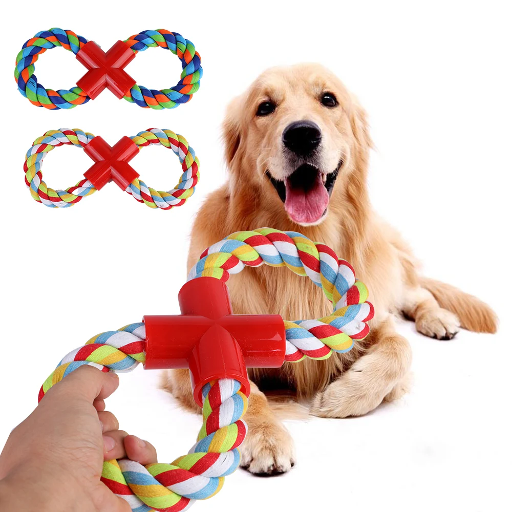 Pet Dog Rope Chew Toy Puppy Braided Rope Toy For Teeth Cleaning Pets