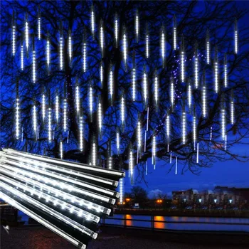 50Cm 384 Led Meteor Shower Rain Fairy Guirlande Licht Vallen Rain Drop Ijspegel String Light Voor Bomen Holiday Wedding decor