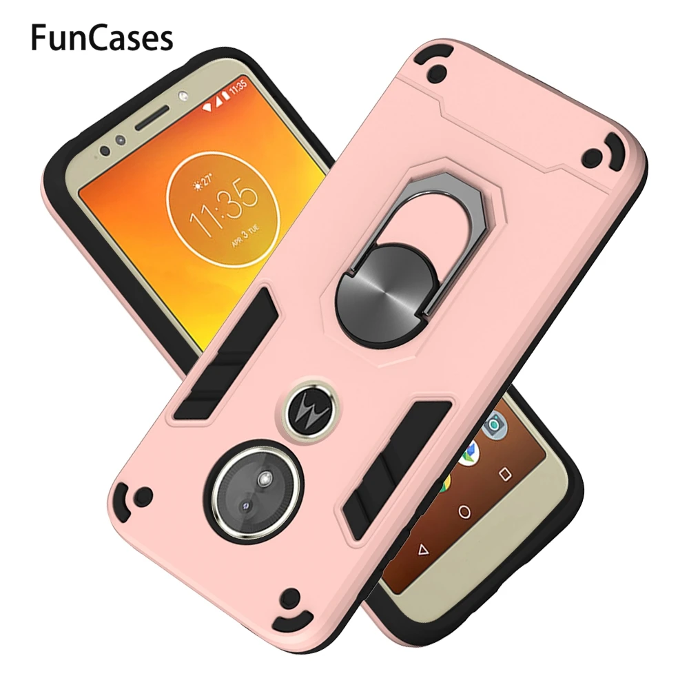 Ударопрочный защитный чехол из ТПУ с магнитным кольцом для ajax Moto E5 Capinha estojo Motorola G6