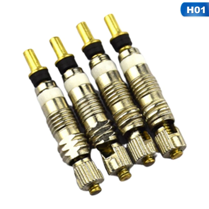 01 4PCS 4/10 шт бескамерные шины для велосипеда Presta клапан 60 мм сплав стволовых латунных сердечников для горных шоссейных велосипедов крышка и инструмент - Цвет: 01 4PCS