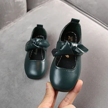 

Spring Autumn Children Shoes For Girls Black Flat Shoes Kids Bow Soft Leather Sandal Baby Princess Casual Shoes B07