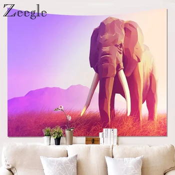 

Zeegle Printed Elephant Wall Hanging Blanket Picnic Mat Bedspread Yoga Mat Blanket Beach Towel Microfiber Home Decor Blanket
