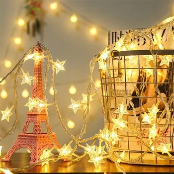 

2m 3m 4m 5m 10m 4.5v battery USB five-pointed star led string lights holiday decoration lamp Festival Christmas outdoor lighting