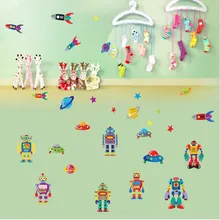 AY7023 детская комната съемные наклейки на стену ПВХ Hyaline мембрана инопланетянин мультфильм робот от имени