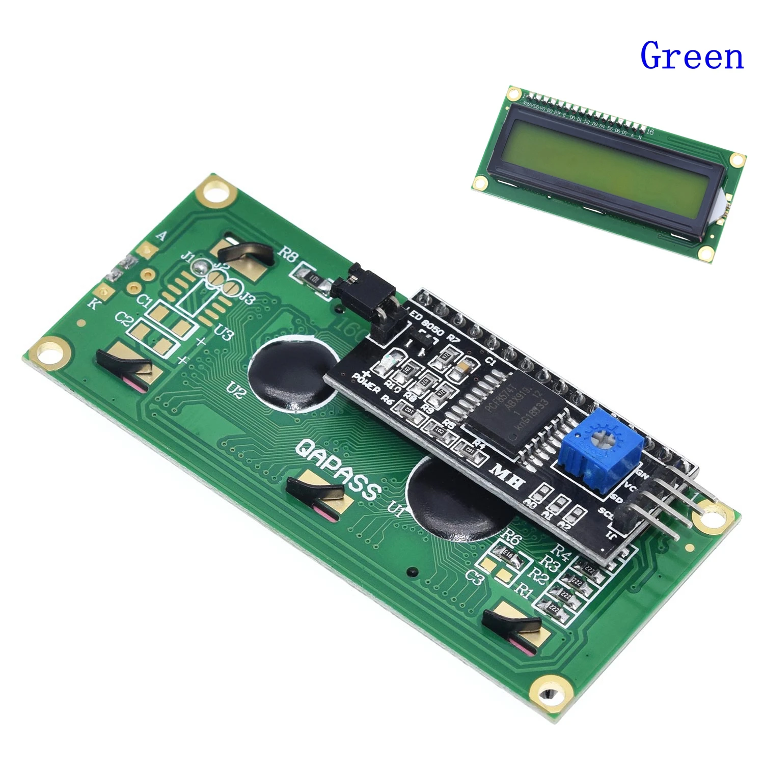 1 шт. ЖК модуль Синий Зеленый экран IIC/I2C 1602 для arduino LCD UNO r3 mega2560 LCD1602|module adapter|module