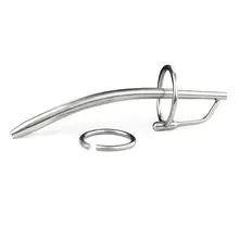 120mm Urethral Sounding Dilators Stainless steel Hollow Penis Plug With Glans Rings Catheters Sex Products for Men Sex Fetish