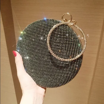 

2020 new Korean version of the dinner bag women's round rhinestone fashion clutch bag ladies