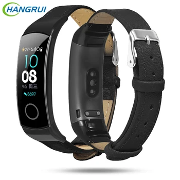 

For Huawei Honor Band 5 Strap Genuine Leather Sport Sweatproof Replacement Watchband For Honor Band 4 Smart Accessories Unisex