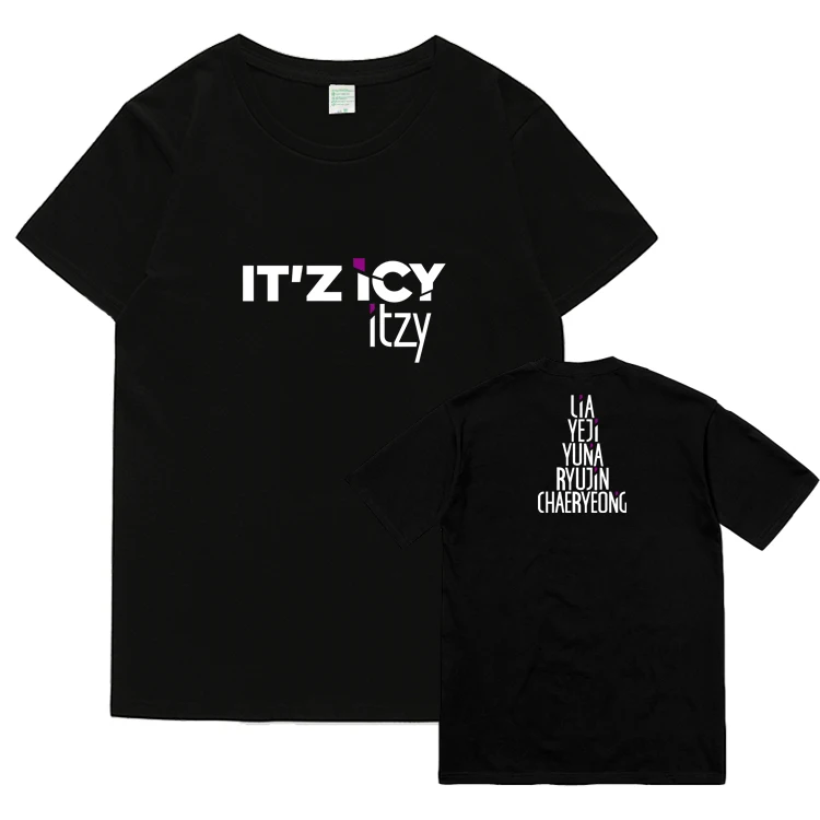 Kpop itzy IT'z ледяной альбом же все имена участников печать Круглая горловина