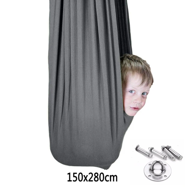 Kids Cotton Swing Hammock for Autism ADHD ADD Therapy Cuddle Up Sensory Child Therapy Elastic Parcel Steady Seat Swing chairtoy 3