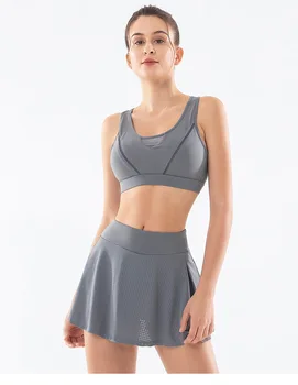 

International Trade Cross-border Sports Yoga suit bodybuilding sexy bra high waist and hip sports short skirt running two-piece
