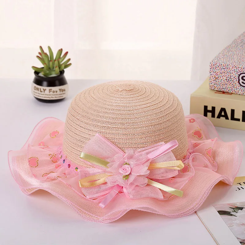style 3 beige Новая модная летняя детская соломенная Кепка с шапками, детские солнцезащитные шляпы, детский пляжный козырек, шляпа для девочек, цветные реквизит для фотосессии с кисточками - Color: style 3 beige