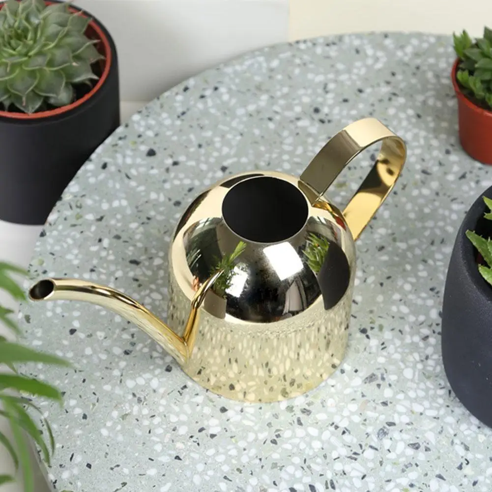 500ML Stainless Steel Watering Pot Gardening Potted Small Golden Watering Can Indoor Succulent Long Mouth Watering Flower Kettle