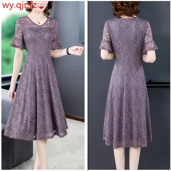 

MXD-8920#Real shot Bridesmaid dresses fat sister summer plus size girls new Red wine lace wedding party prom Graduation dress