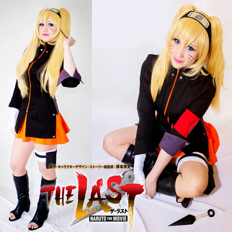 Индивидуальные последний Наруто фильм Uzumaki Naruto женский костюм для косплея аниме