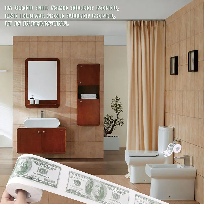 Хит, Дональд Трамп,$100, доллар, Humour, туалетная бумага, купюр, туалетная бумага, рулон, новинка, кляп, подарок, дампа, Трамп, забавный кляп, подарок