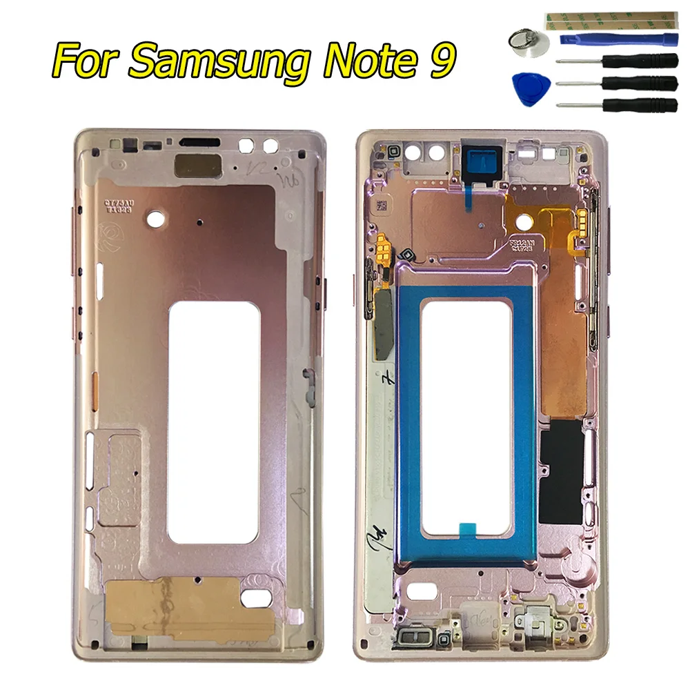 Корпус средней рамки для Samsung Galaxy Note 9 N960 Note9 Передняя ЖК-рамка Панель задняя