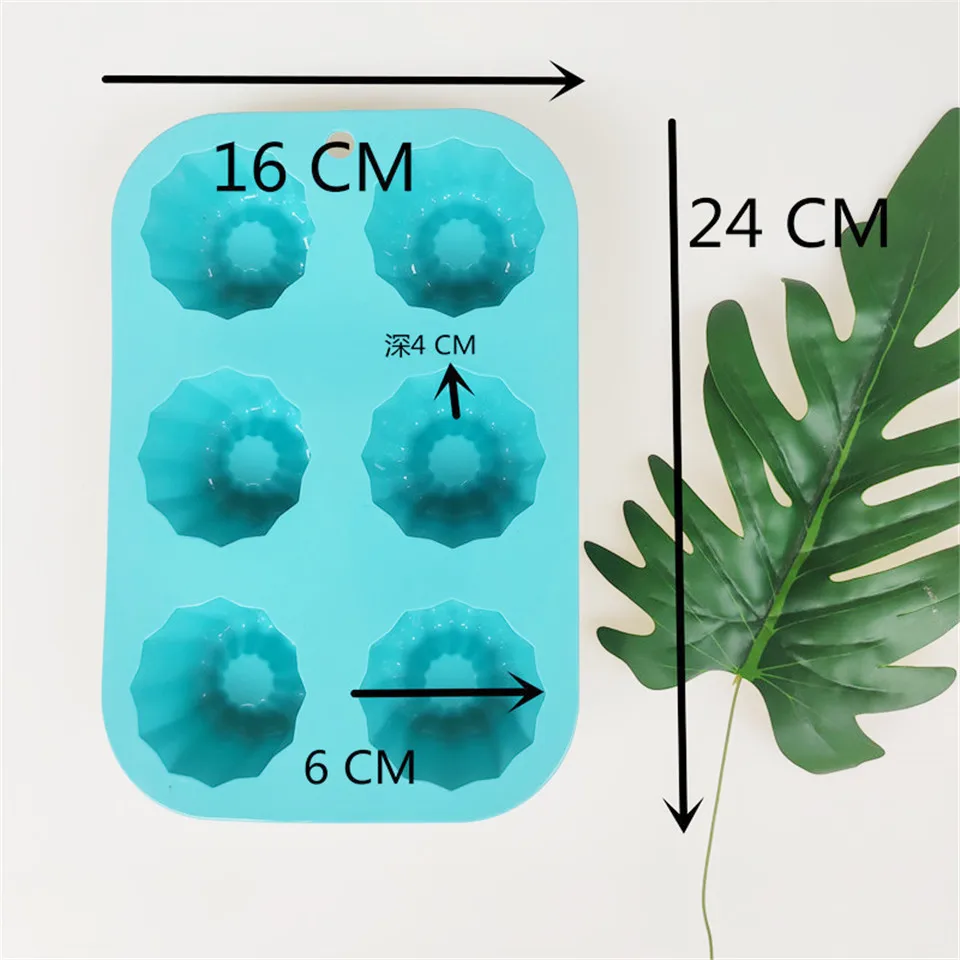 Форма цветка, силиконовая форма для торта, 6 чашек, противень для выпечки капкейков, печенья, пудинга, инструменты для кухни, торта, маффина, шоколада, форма для выпечки