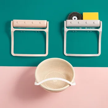 

2pcs PP Storage Organizer For Kitchen Convenience For Home And Kitchen Supplies Vegetable Basket Drain Storage Rack Wall Shelf