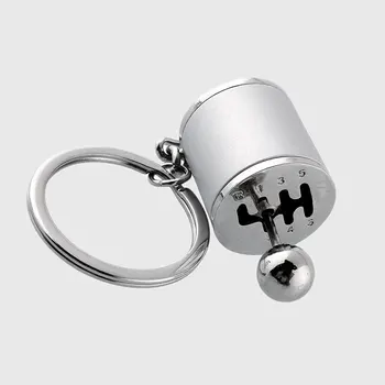 

Hot Mini Gear Shift Stick Knob Key Chain Key Ring Keychain Silver Decorate
