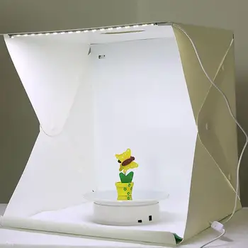 

2 LED Folding Lightbox 40*40 Portable Photography Photo Studio Softbox Brightness Light Box For DSLR Camera Tabletop Shooting