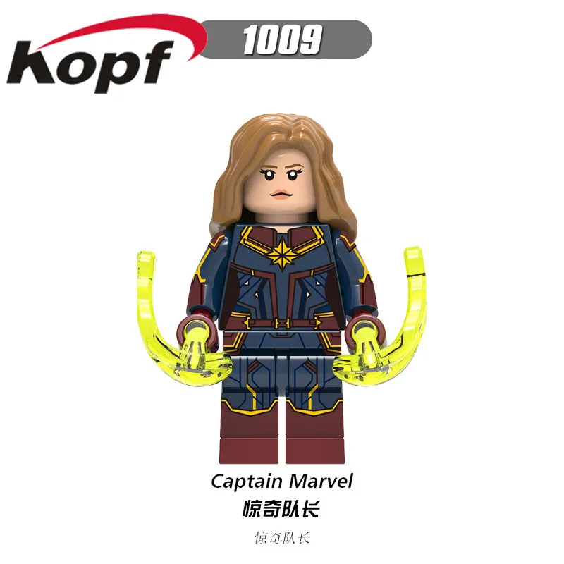 Ly фигурки Марвел Капитан Мстители 4 Новые Супер Герои Carol Danvers Skrull строительные блоки игрушки для детей XH 1009 - Цвет: 1009 Without Box