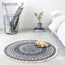 Этнический круглый ковер, коврик для гостиной, прикроватное одеяло для спальни, коврик для прихожей, дверной коврик, ковер для спальни