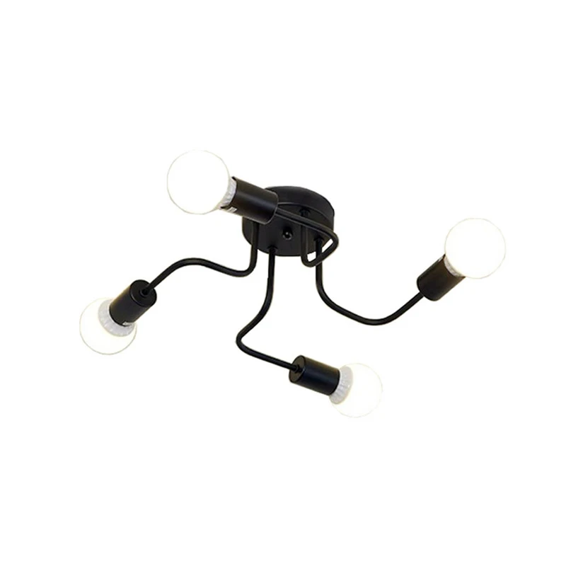 DAR 4/6 светильник Ретро кованого железа потолочный светильник s спальня/столовая винтажная черная потолочная лампа светильник E27 люстры