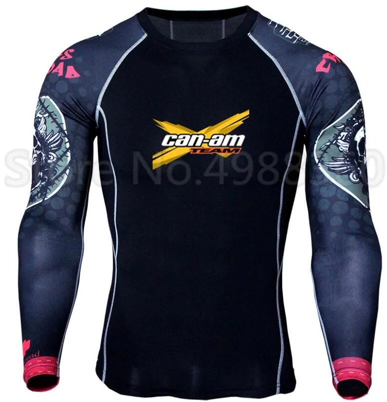 

BRP can-am team Print Compression tshirt Men Long Sleeves T shirt Plus Size Fitness Clothing quick Dry Bodybuild